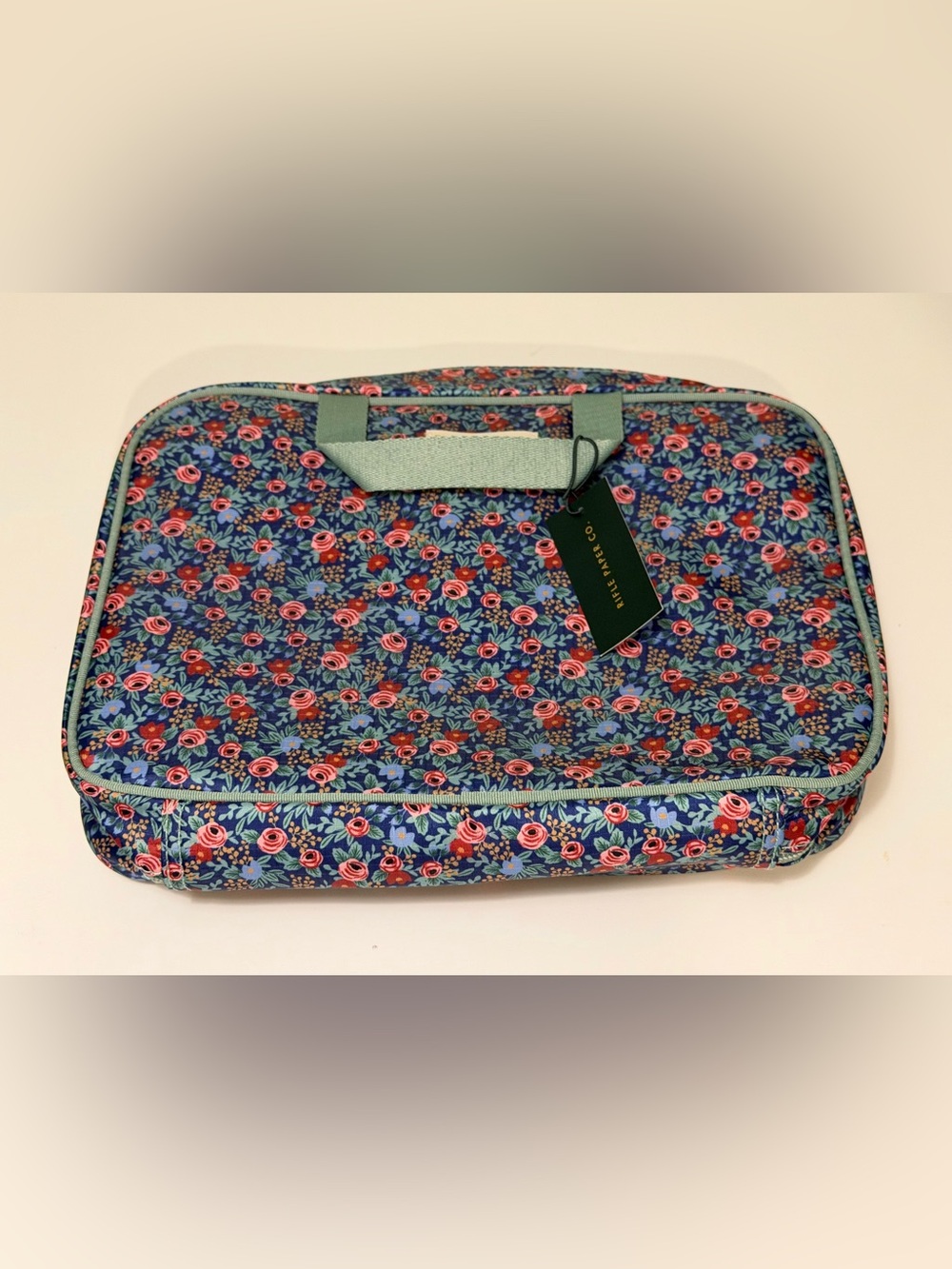 NWT Rifle Paper Co. Garden Party Blue Organizer Floral Travel Pouch & Organizer